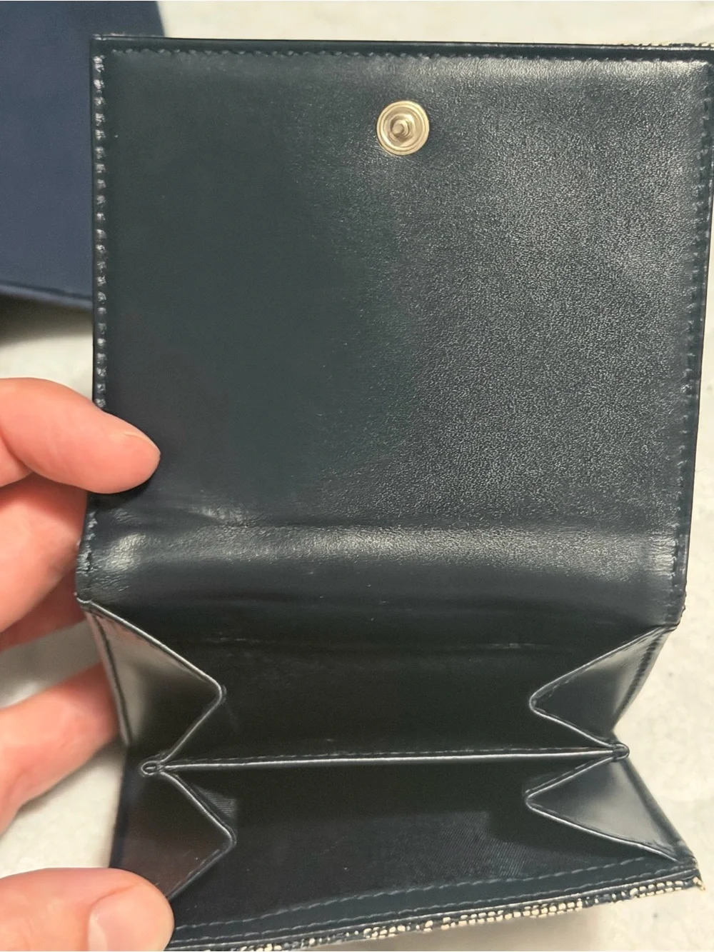 Christian Dior Trotter Bifold Trotter Wallet — Navy